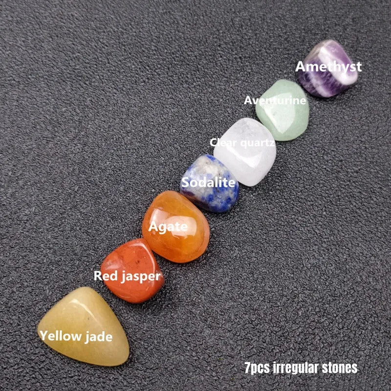 Conjunto de 14 pedras e cristais de cura para chakras, cristais de quartzo rosa hexagonal, para decoração de quarto e meditação