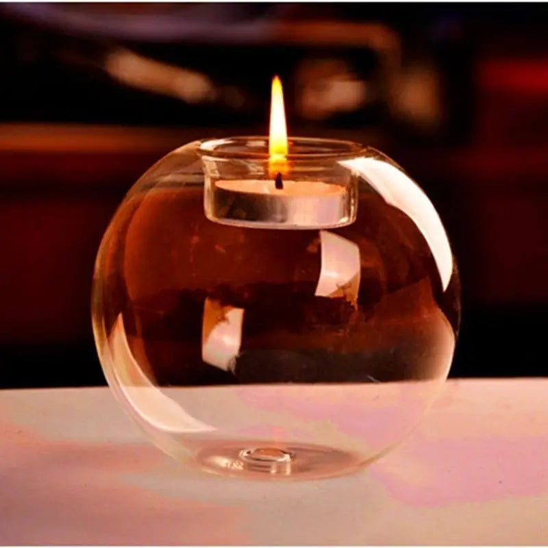 Porta-Velas de Cristal Elegante