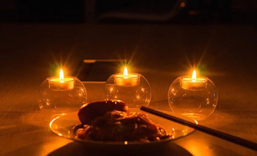 Porta-Velas de Cristal Elegante